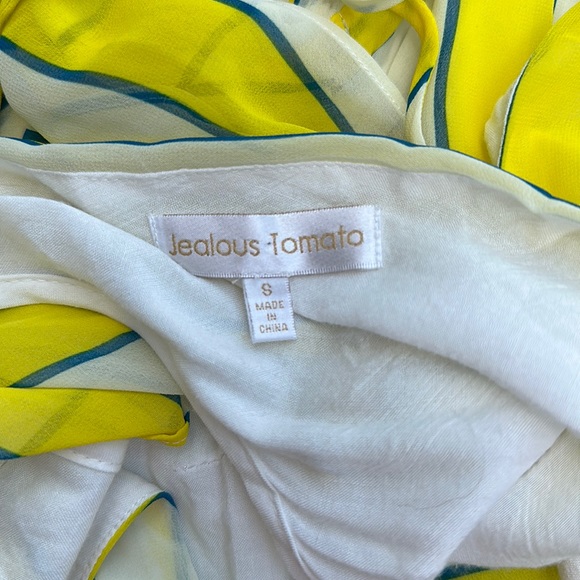 EUC Jealous Tomato Yellow, Cream and Navy Striped Dress - Picture 8 of 16